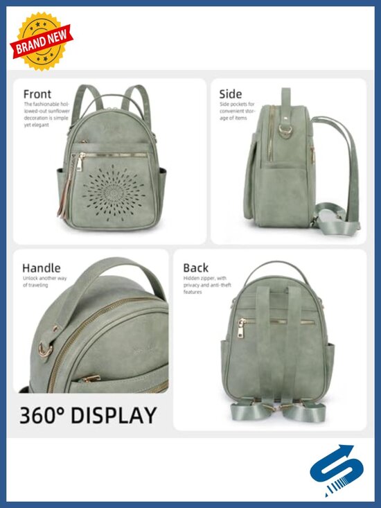 Mini PU Leather Backpack Purse Convertible Travel Daypack